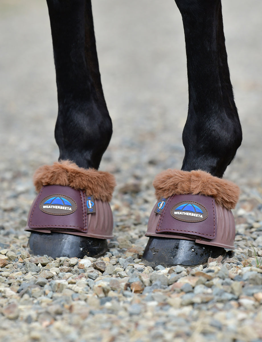 image_main - Brown/Brown - WeatherBeeta Tough-Tec Prime Fleece Trim Rubber Bell Boots - .jpg