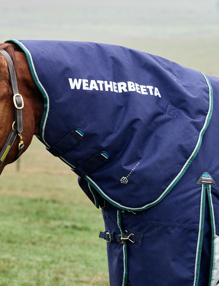 image_feature_1 - Navy/Forest Green - WeatherBeeta ComFiTec Plus Dynamic Turnout Detach-A-Neck 220G - .jpg