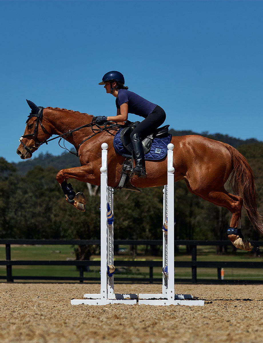 image_feature_1 - Navy - WeatherBeeta Satin Luxe Air-Tec Euro Jump Shaped Saddle Pad - .jpg