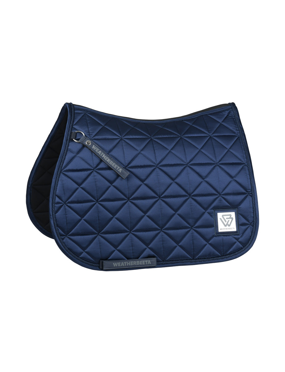 image_main - Navy - WeatherBeeta Satin Luxe Air-Tec Euro Jump Shaped Saddle Pad - .jpg