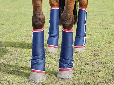 WeatherBeeta Short Wide Tab Travel Boots Navy/Red/White